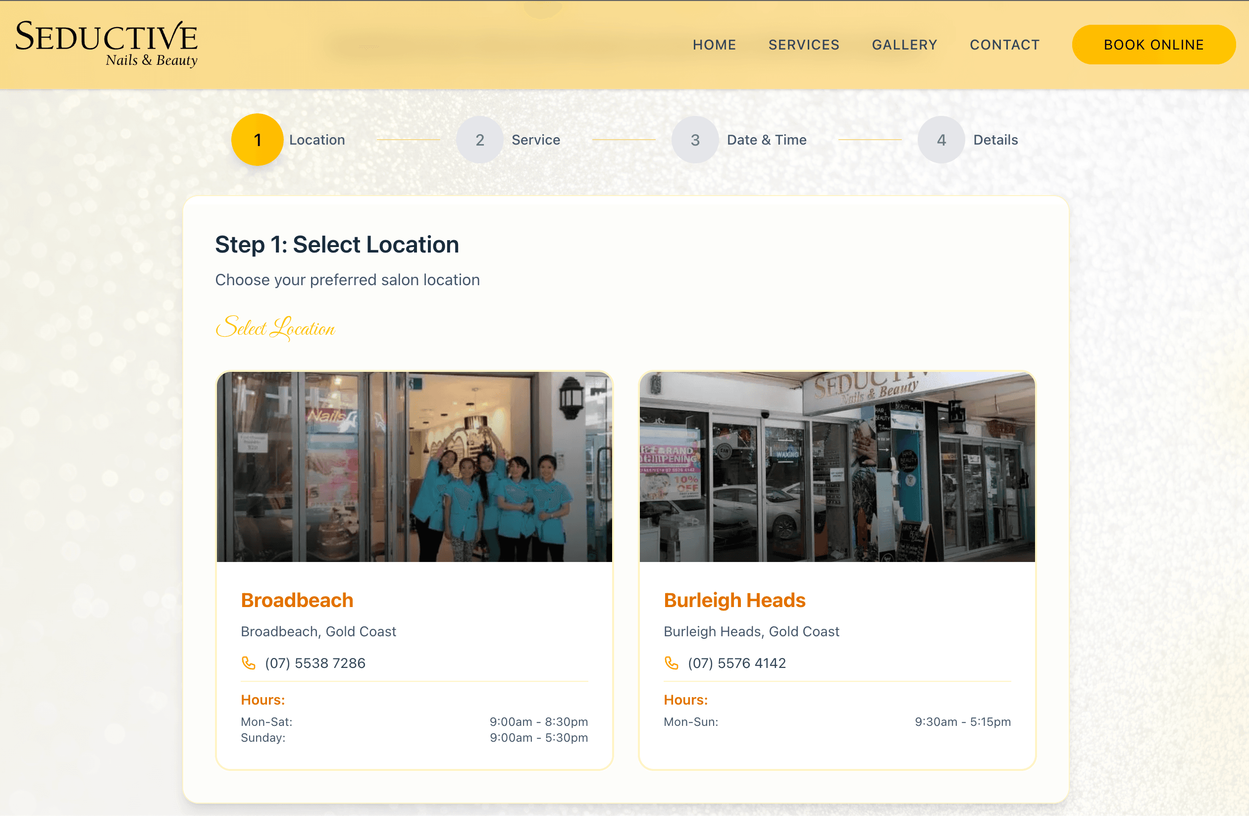 Custom booking system interface