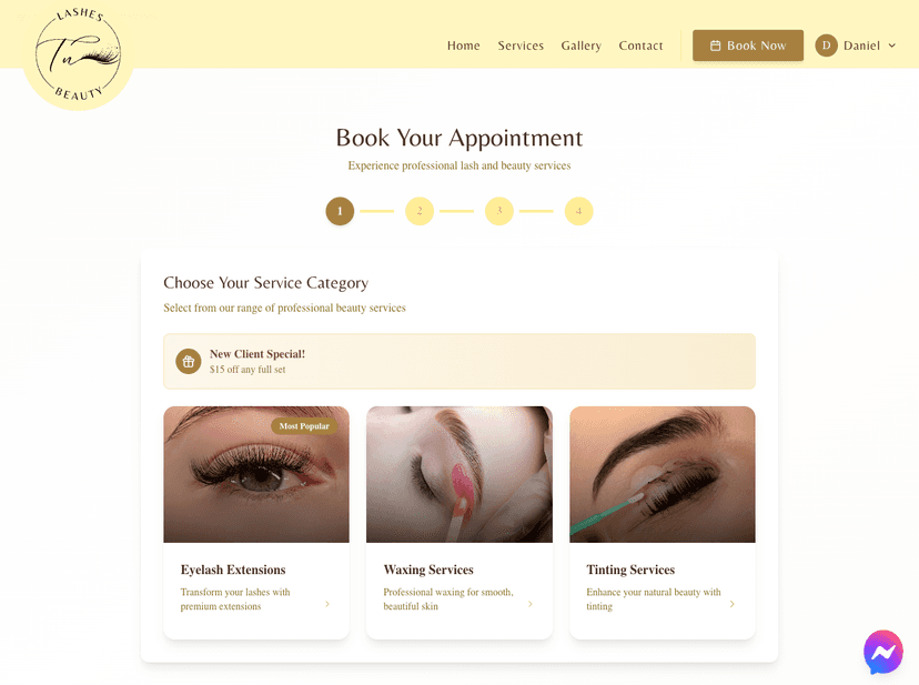 Service selection step